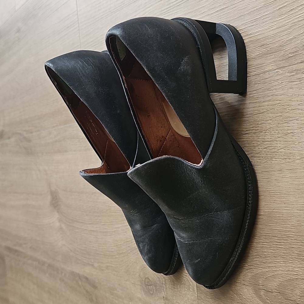 Jeffrey Campbell Black Leather Loafers Serling-mh Size 7